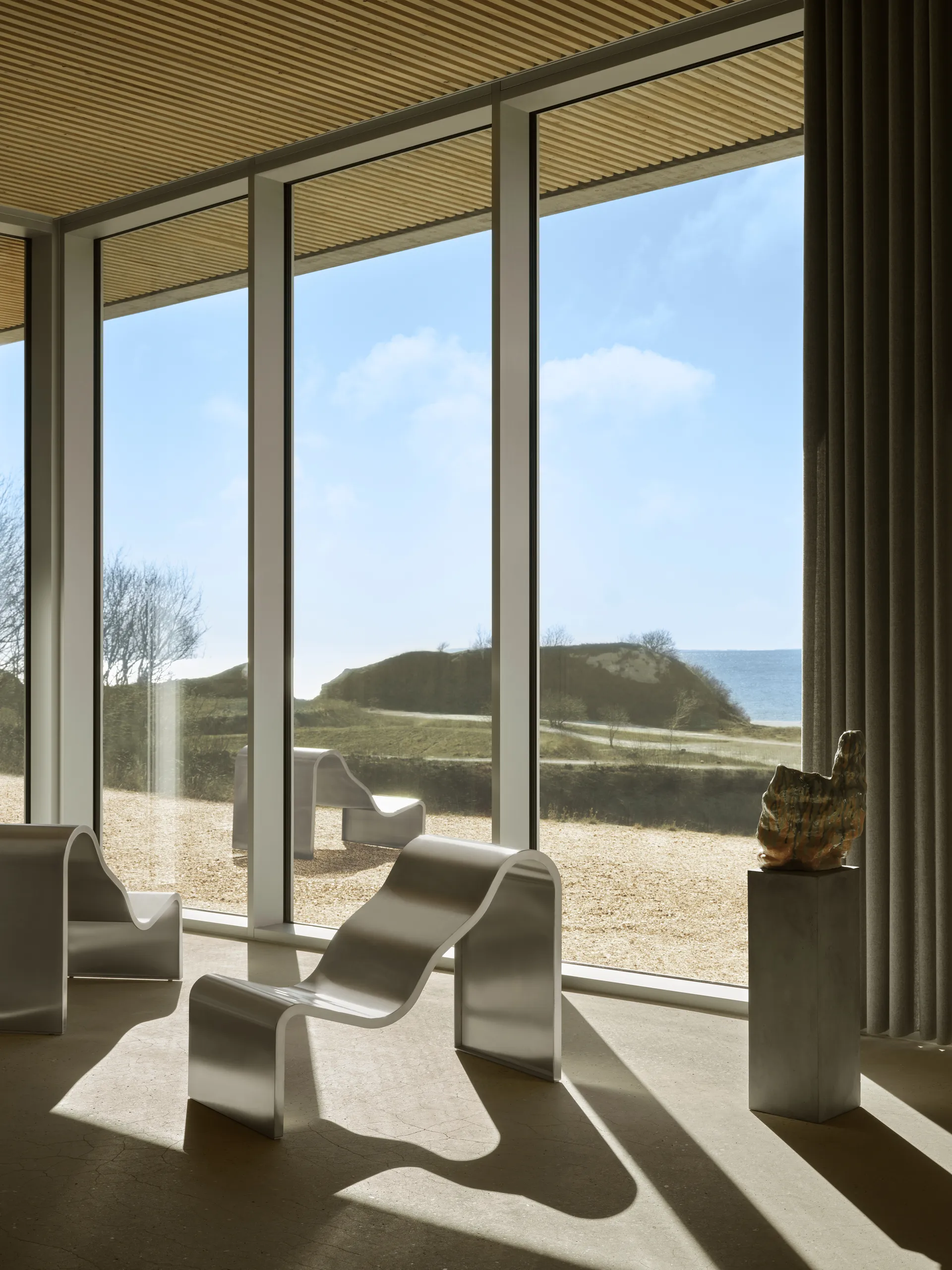 Banc Dream View, Acier brossé, 60 cm Muuto