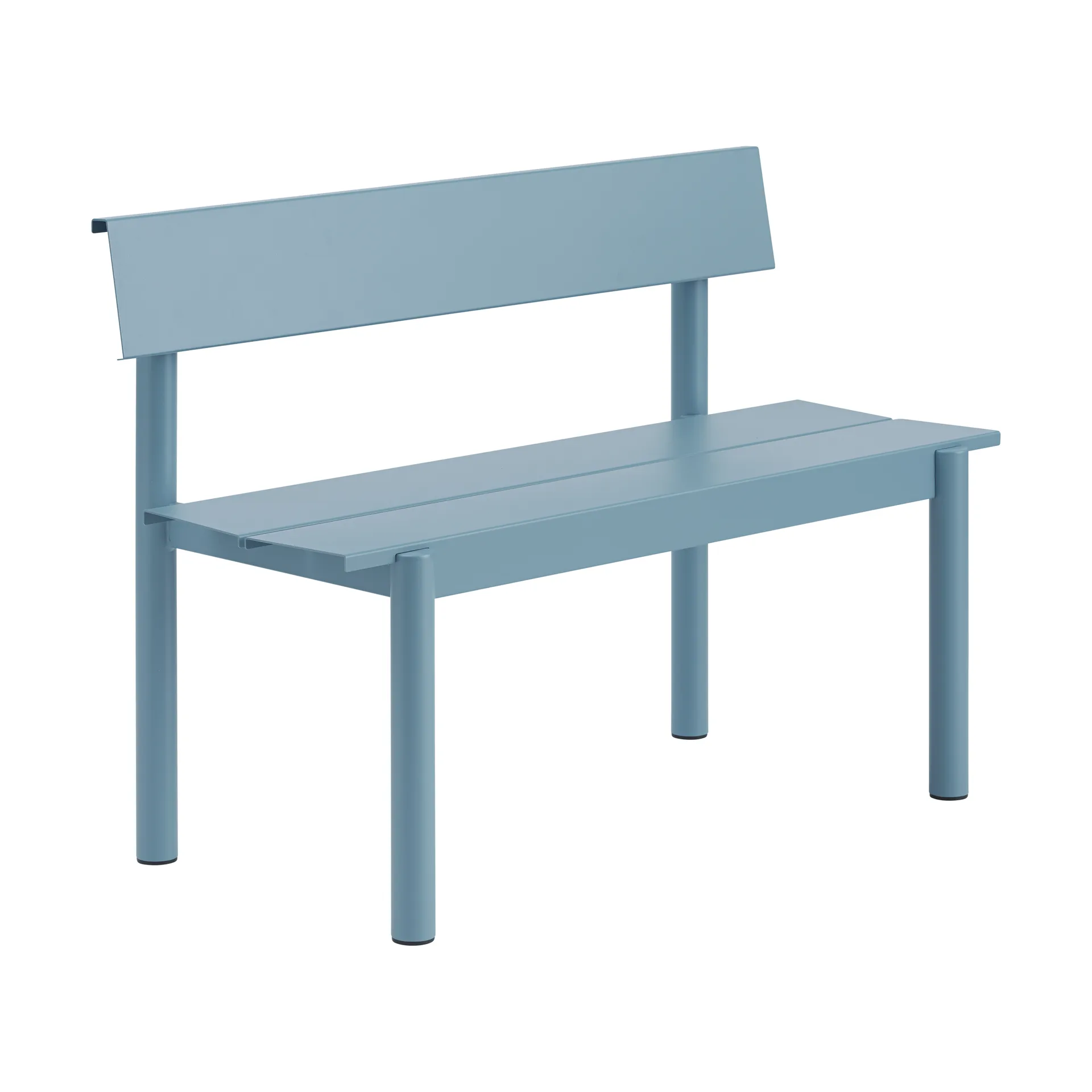 Banc Linear Steel avec dossier, Bleu pâle, 110x34 cm Muuto