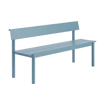 Banc Linear Steel avec dossier - Bleu pâle, 170x34 cm - Muuto