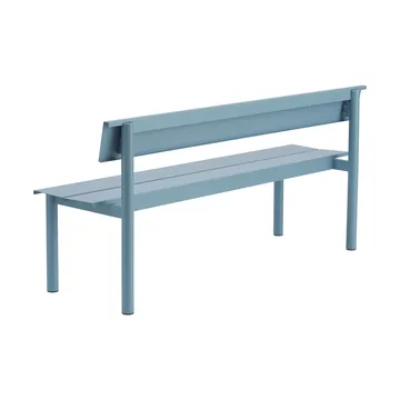 Banc Linear Steel avec dossier - Bleu pâle, 170x34 cm - Muuto
