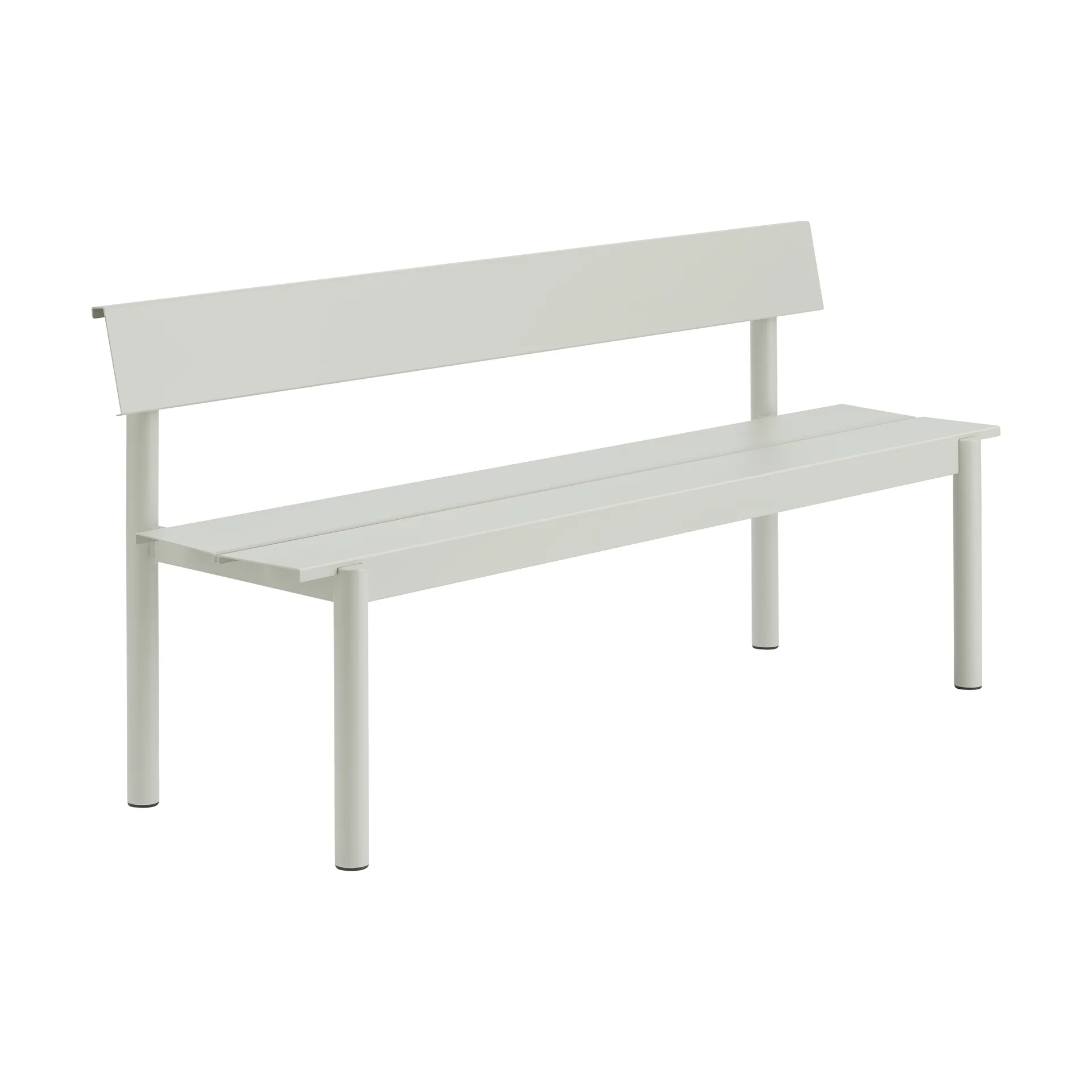 Banc Linear Steel avec dossier, Gris, 170x34 cm Muuto