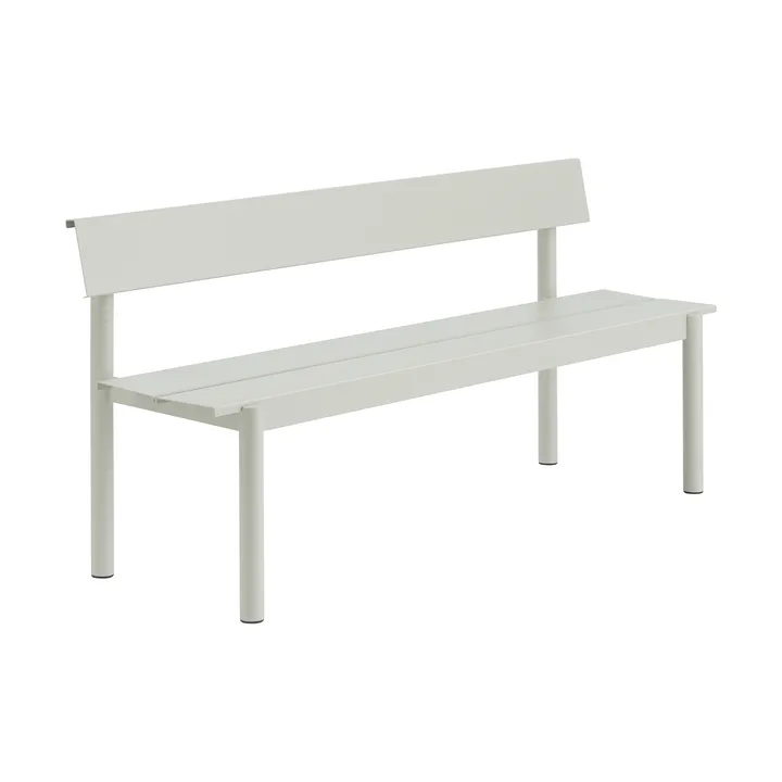 Banc Linear Steel avec dossier - Gris, 170x34 cm - Muuto