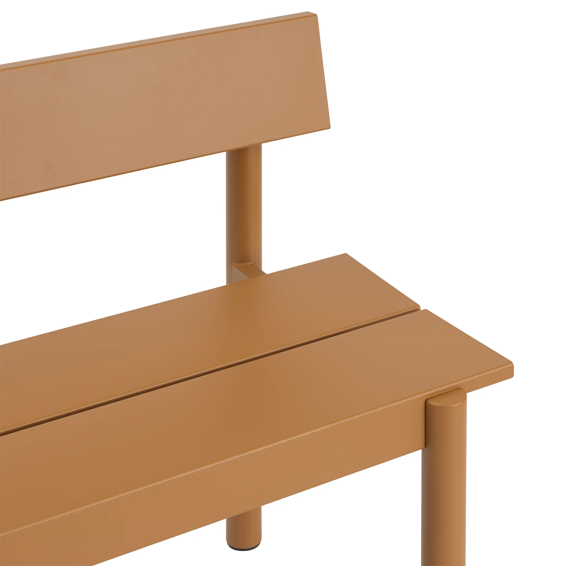 Banc Linear Steel avec dossier, Orange brûlé, 110x34 cm Muuto
