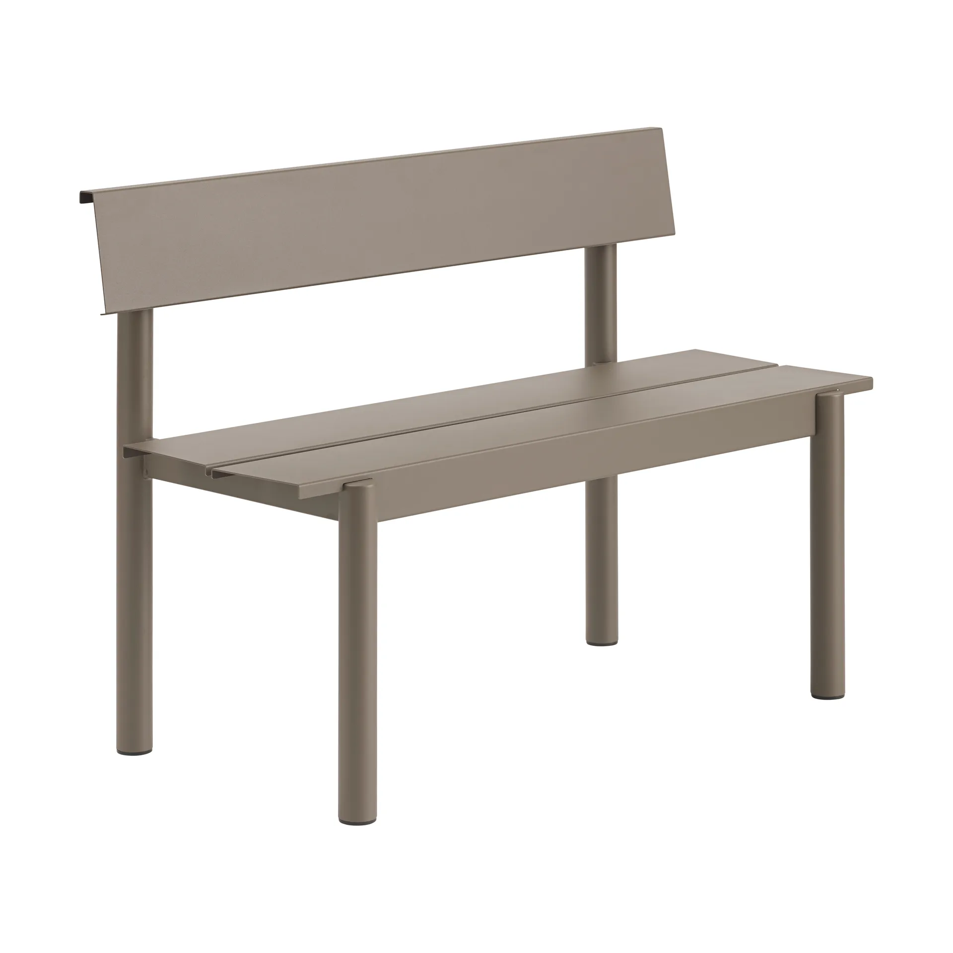 Banc Linear Steel avec dossier, Taupe, 110x34 cm Muuto