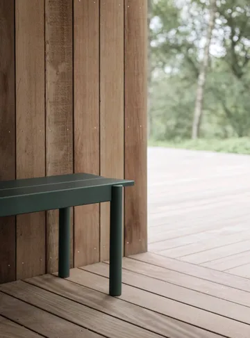 Banc Linear steel bench 110x34 cm - Dark green - Muuto