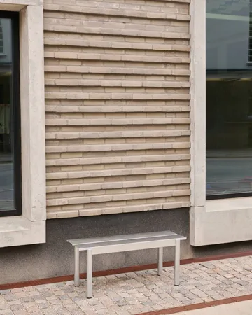 Banc Linear steel bench 110x34 cm - Warm galvanized steel - Muuto