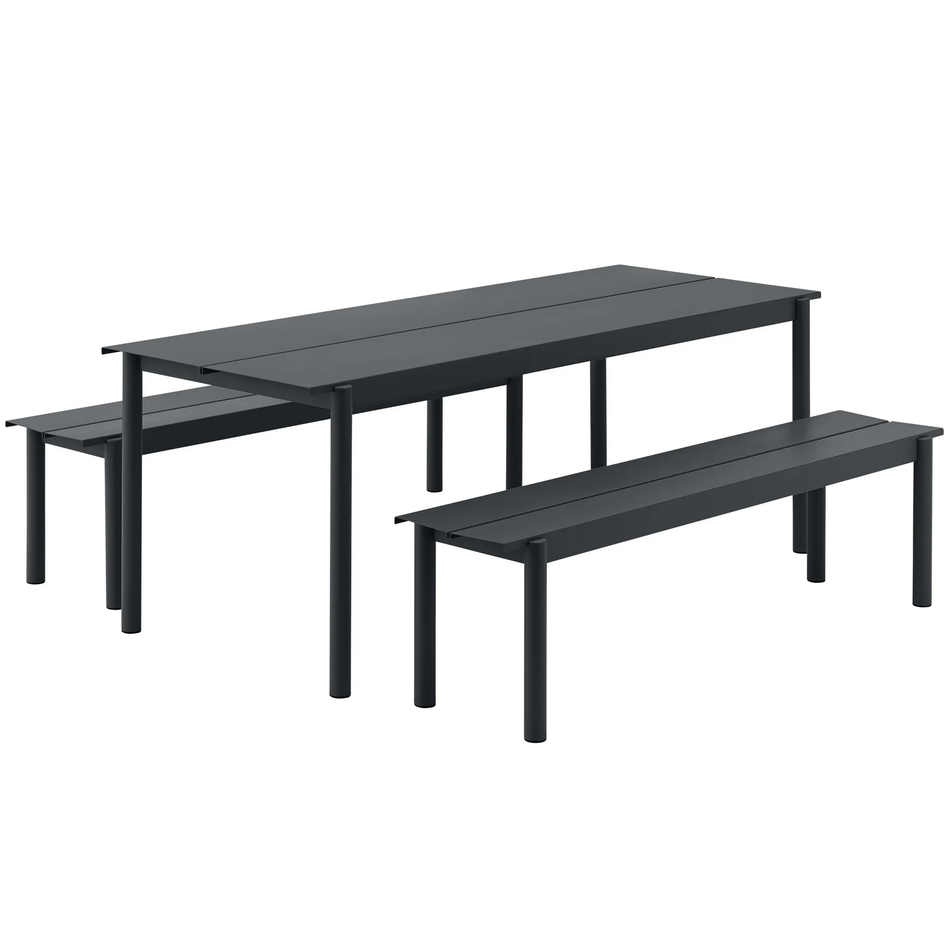 Banc Linear steel bench 170x34 cm, Black Muuto