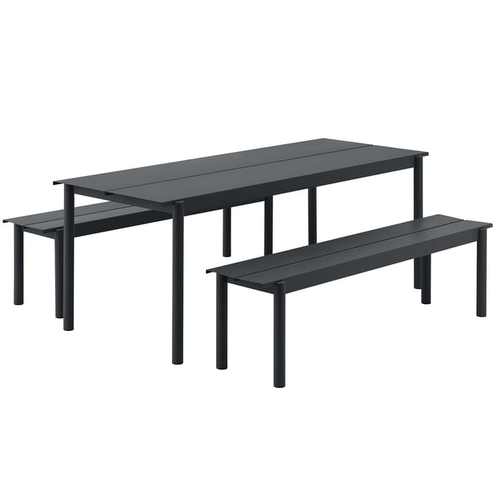 Banc Linear steel bench 170x34 cm - Noir - Muuto
