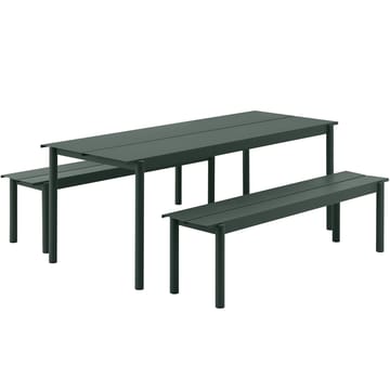 Banc Linear steel bench 170x34 cm - Vert foncé - Muuto