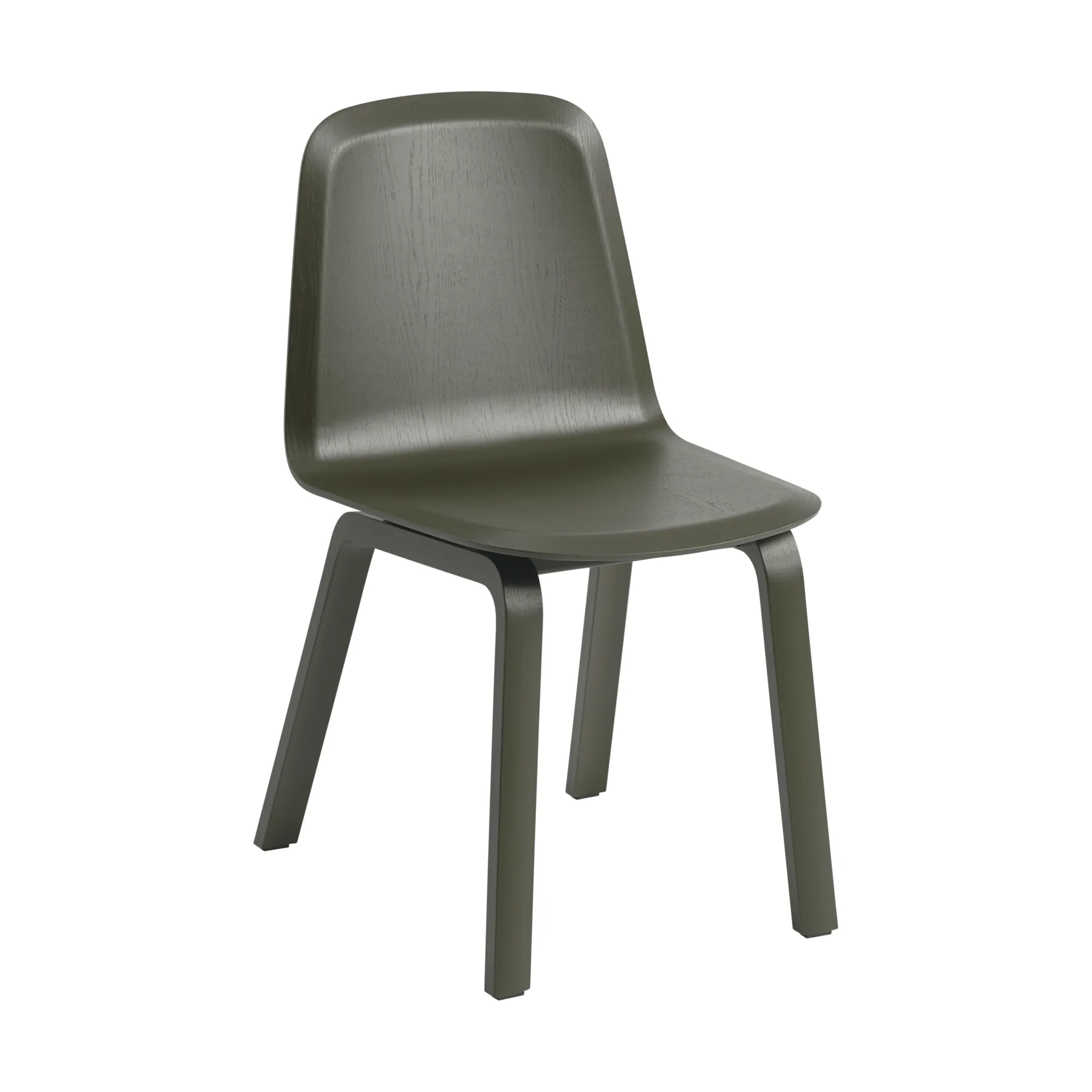 Brink Chair Wood Base chaise, Dark olive Muuto