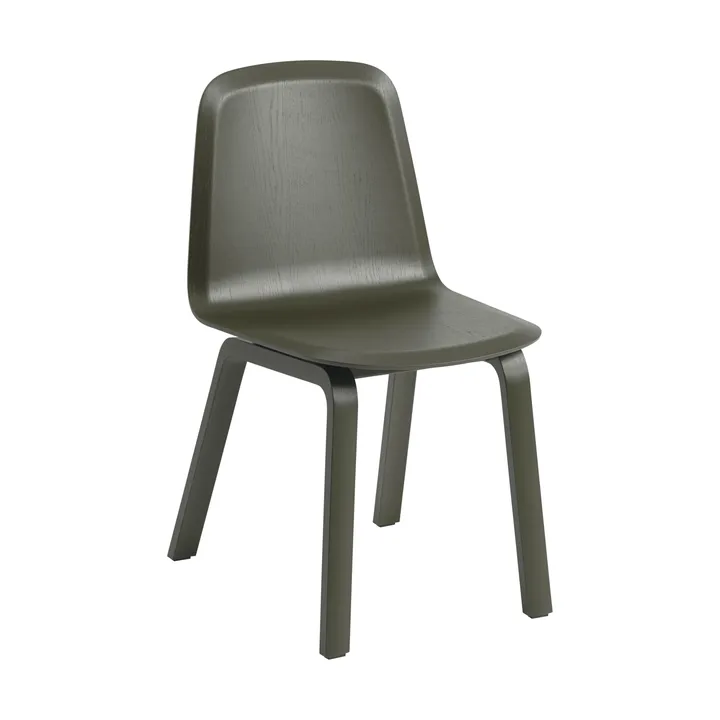 Brink Chair Wood Base chaise - Dark olive - Muuto