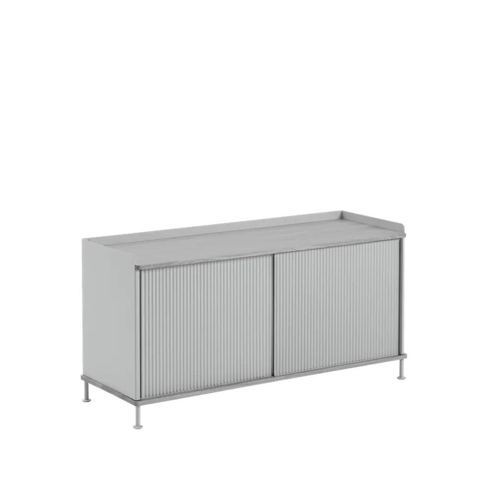 Buffet Enfold Low, Grey-Metal Muuto