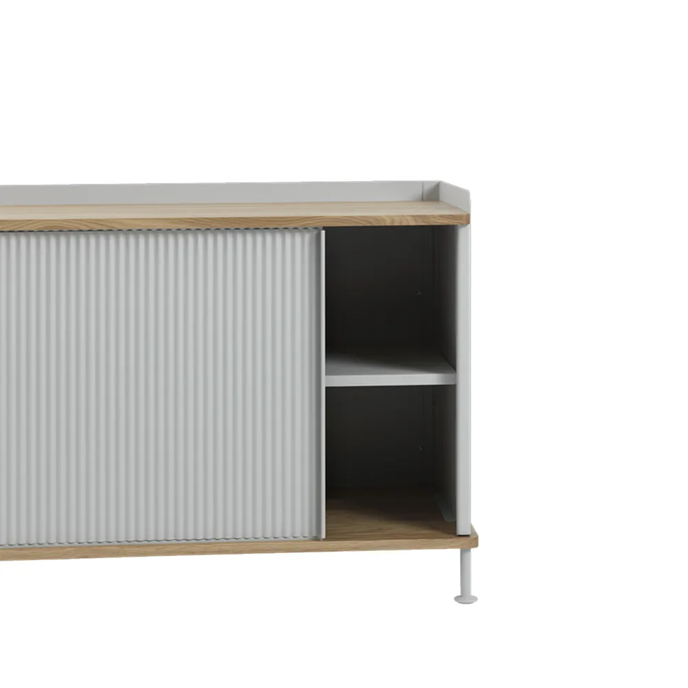 Buffet Enfold Low, Grey-Metal Muuto