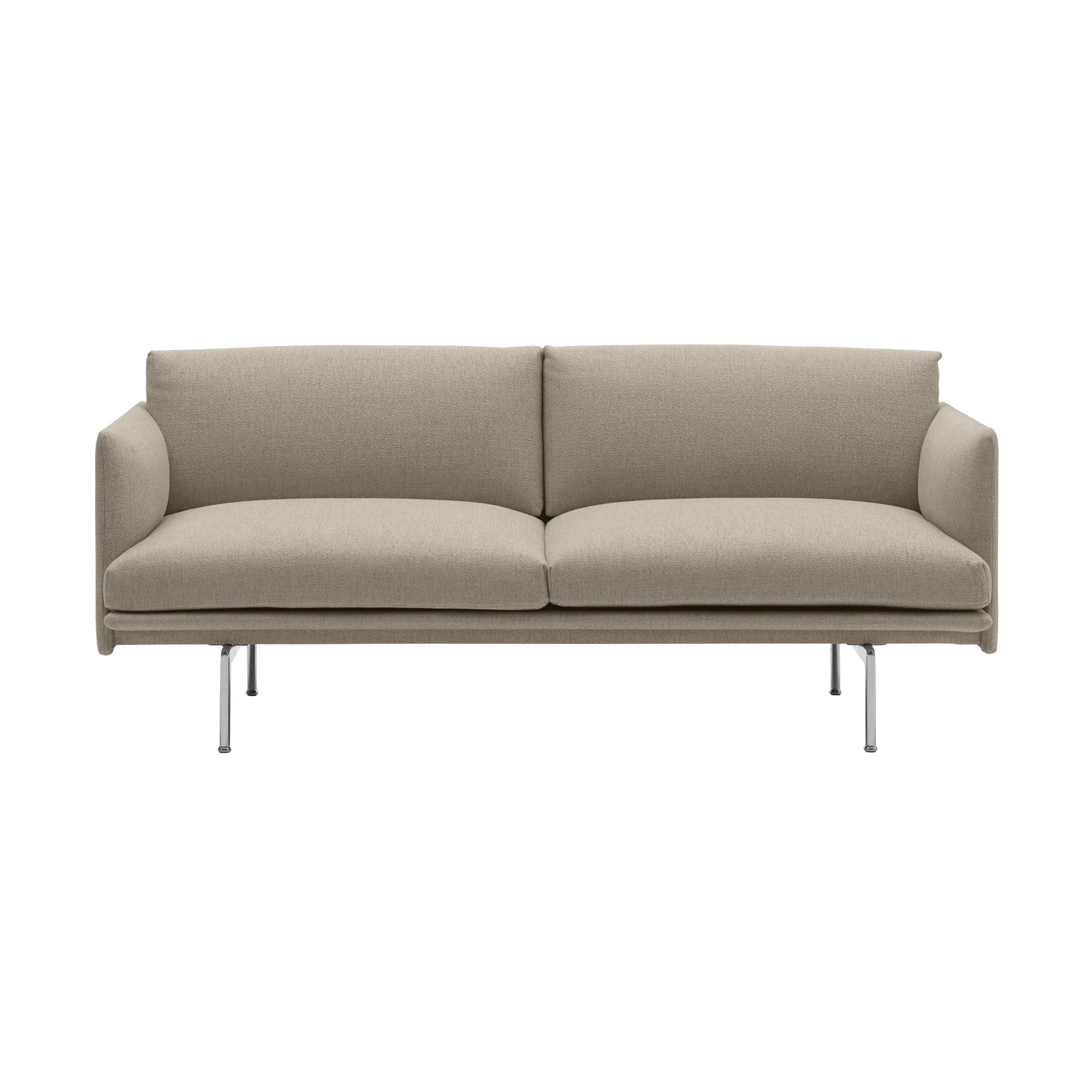 Canapé Outline 2 places, Ecriture 240-Polished Aluminum Muuto