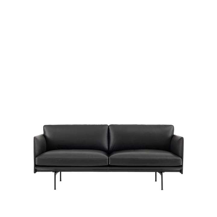 Canapé Outline 2 places - Refine leather black-Black - Muuto