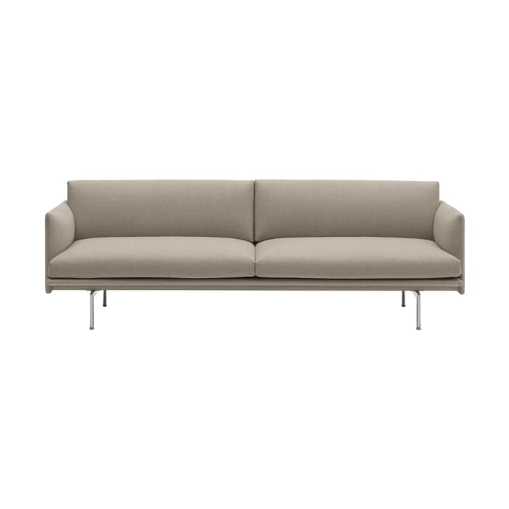 Canapé Outline 3 places tissu - Ecriture 240-Polished Aluminum - Muuto