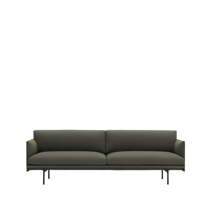 Canapé Outline 3 places tissu - Fiord 961 green-pieds noirs - Muuto