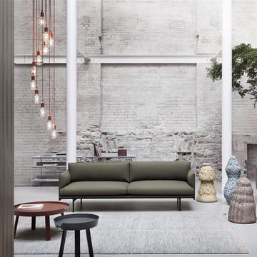 Canapé Outline 3 places tissu - Fiord 961 green-pieds noirs - Muuto