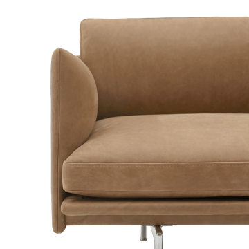 Canapé Outline 3,5 places, aluminium poli - Grace leather Camel - Muuto