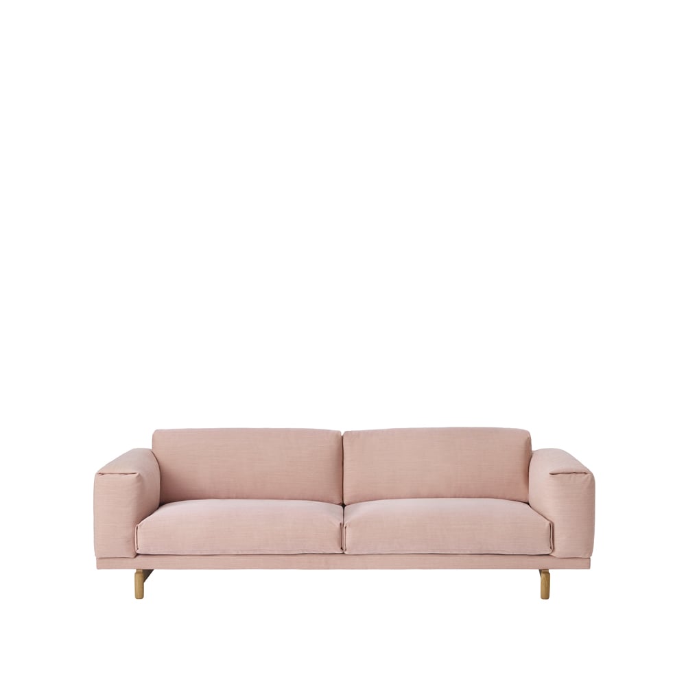 Muuto Canapé Rest Canapé 3 places tissu steelcut trio 515 rose, pieds en chêne ​