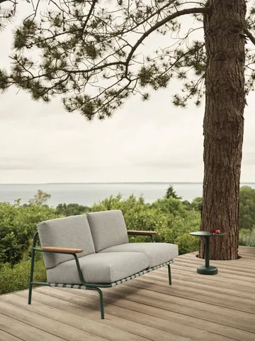 Canapé Settle 2 places - Ribbed Weave 2 Dark green - Muuto