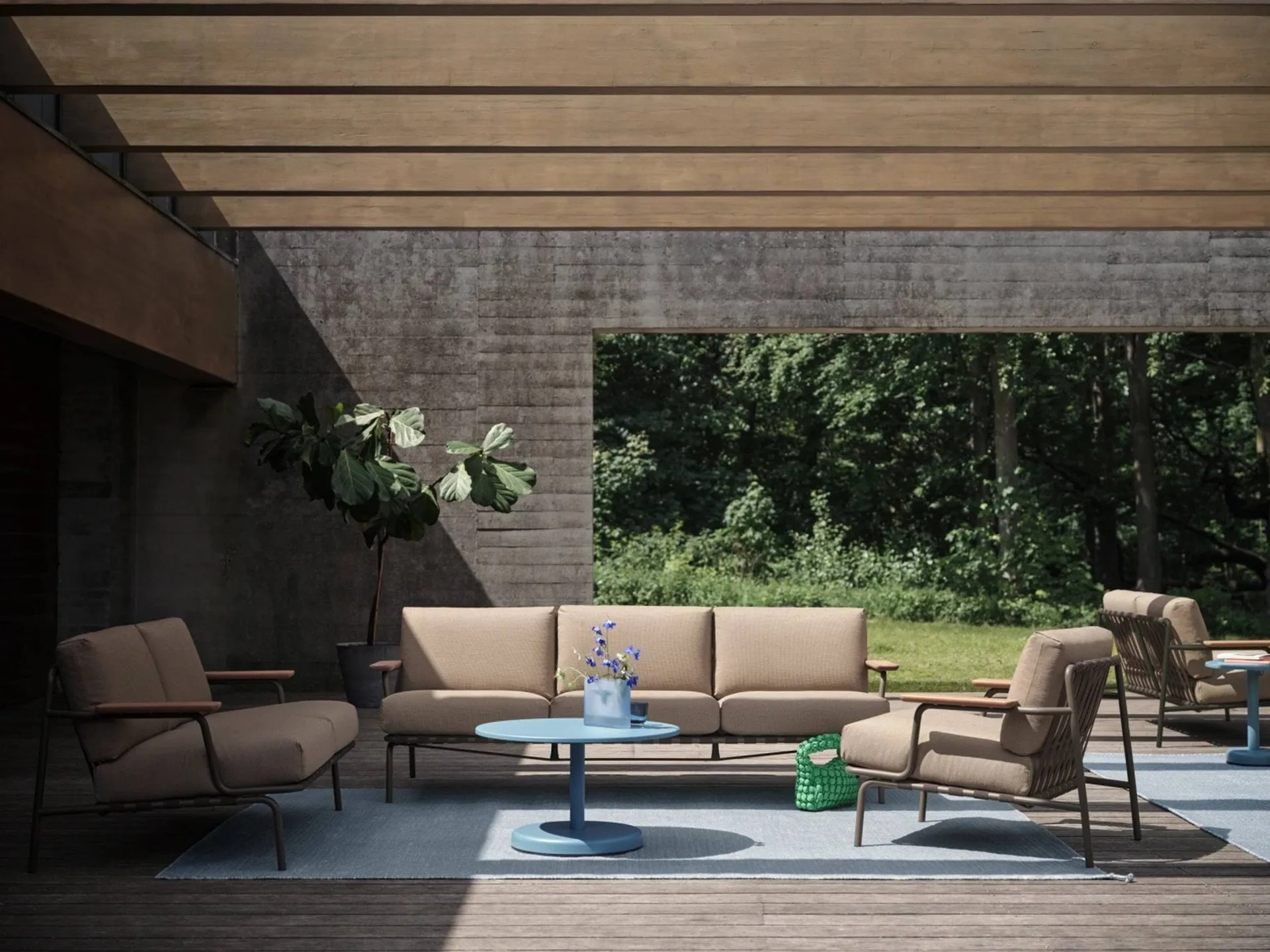 Canapé Settle 2 places, Ribbed Weave 5 Taupe Muuto