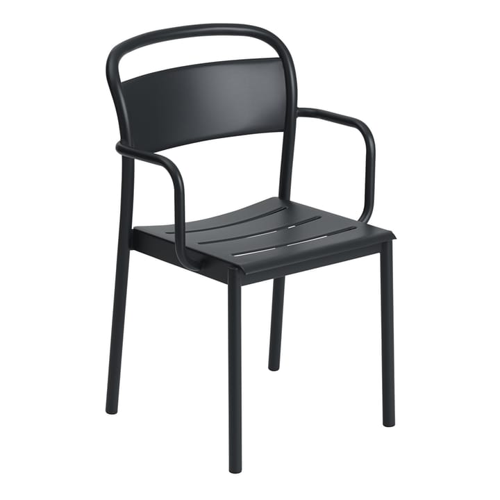 Chaise à accoudoirs Linear steel armchair - Black - Muuto
