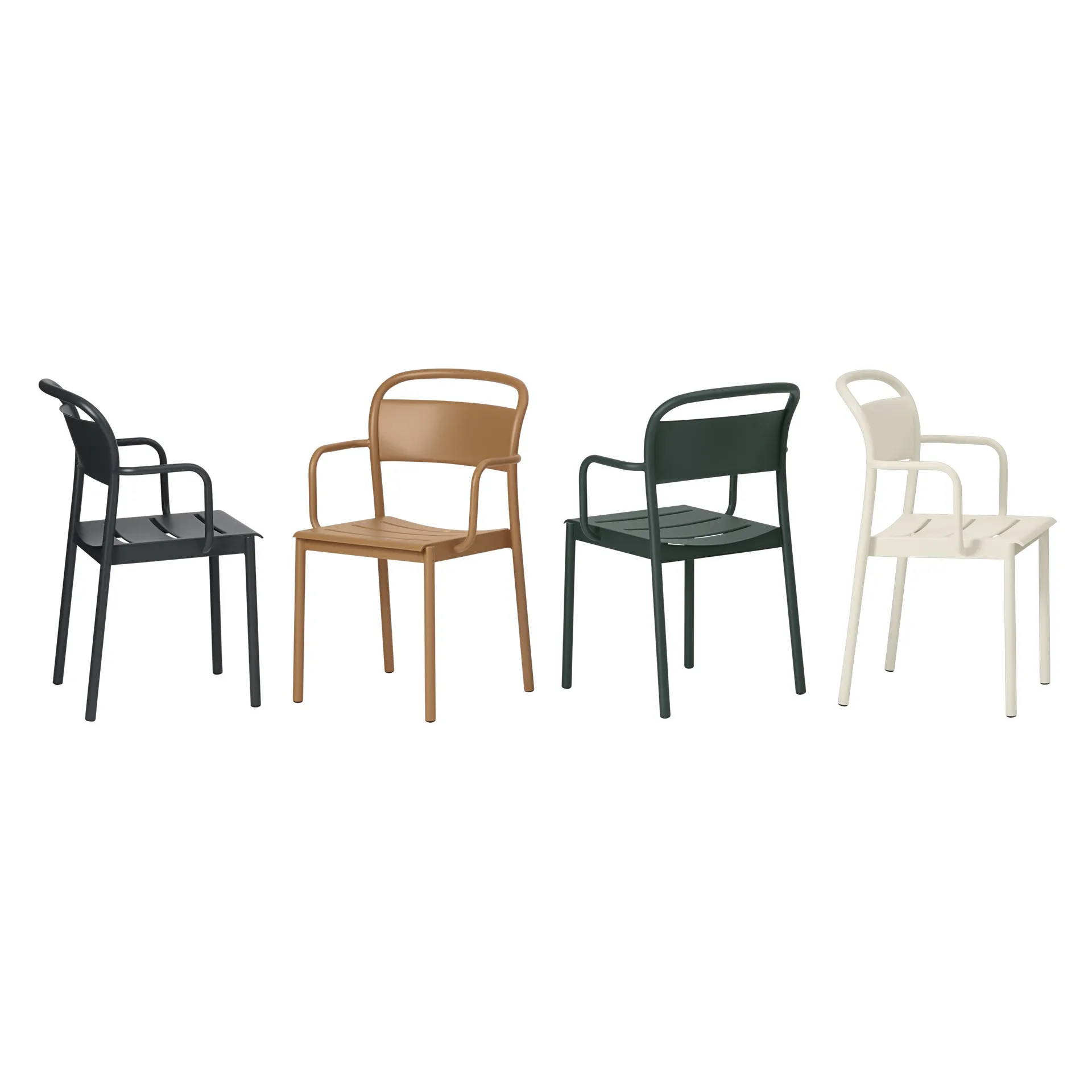 Chaise à accoudoirs Linear steel armchair, Black Muuto