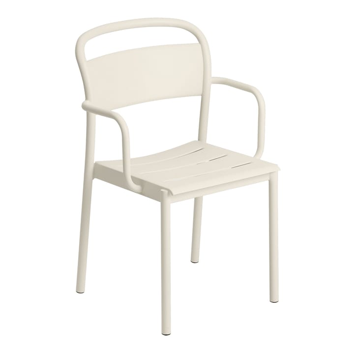 Chaise à accoudoirs Linear steel armchair - Blanc cassé - Muuto