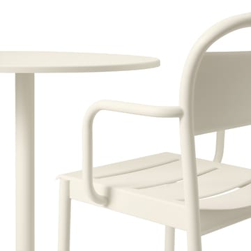 Chaise à accoudoirs Linear steel armchair - Blanc cassé - Muuto