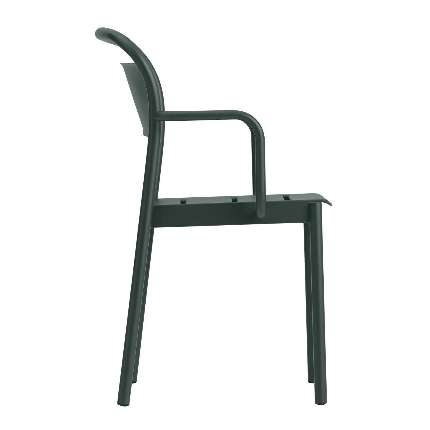 Chaise à accoudoirs Linear steel armchair, Dark green Muuto