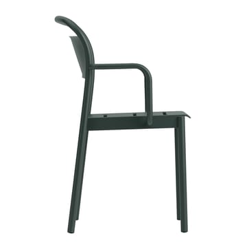 Chaise à accoudoirs Linear steel armchair - Dark green - Muuto