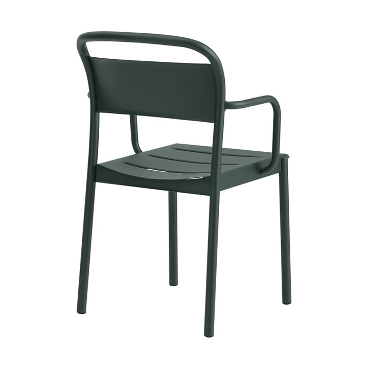 Chaise à accoudoirs Linear steel armchair - Dark green - Muuto