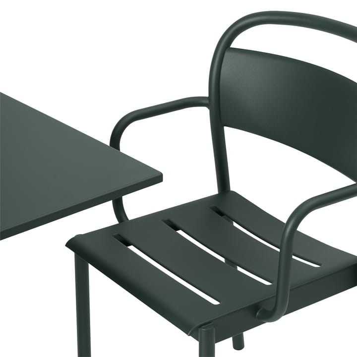 Chaise à accoudoirs Linear steel armchair, Dark green Muuto