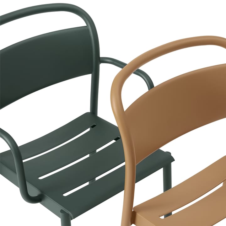 Chaise à accoudoirs Linear steel armchair, Dark green Muuto