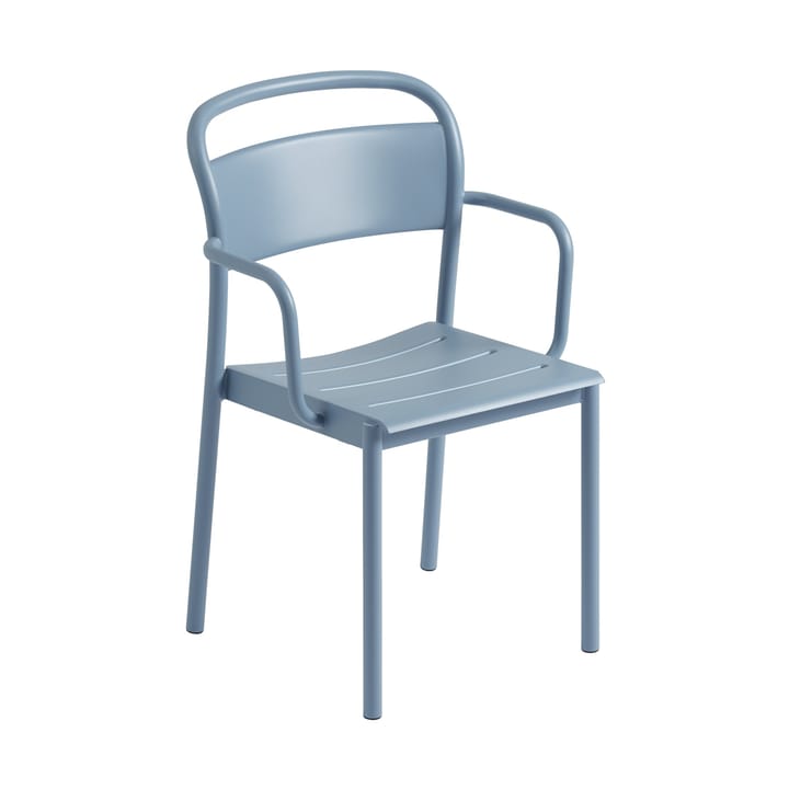 Chaise à accoudoirs Linear steel armchair - Pale blue - Muuto