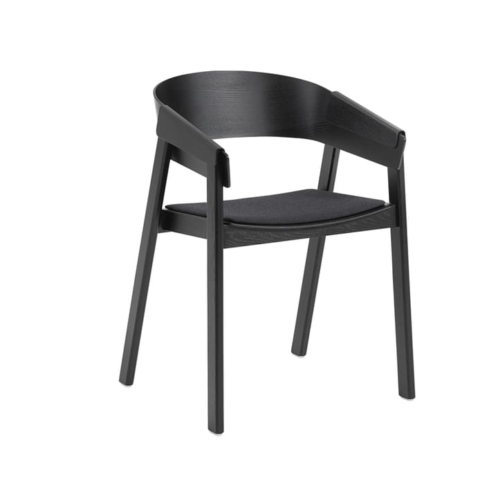 Chaise avec accoudoirs Cover assise revêtue de tissu - Remix 183-Black - Muuto