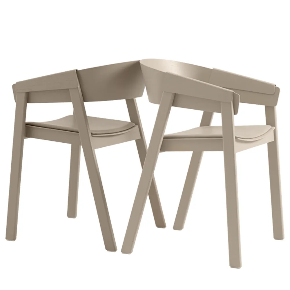 Chaise avec accoudoirs Cover assise revêtue de tissu, Remix 252-oak Muuto