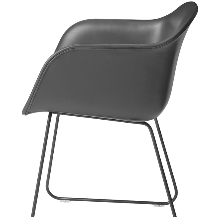 Chaise avec accoudoirs Fiber sled base - grey, pieds luge gris - Muuto