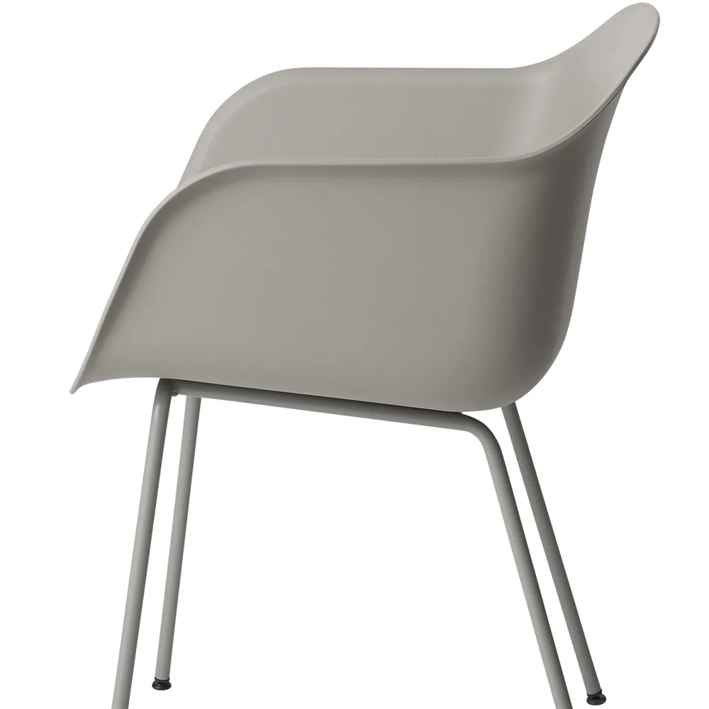 Chaise avec accoudoirs Fiber tube base, Remix 452-grey Muuto