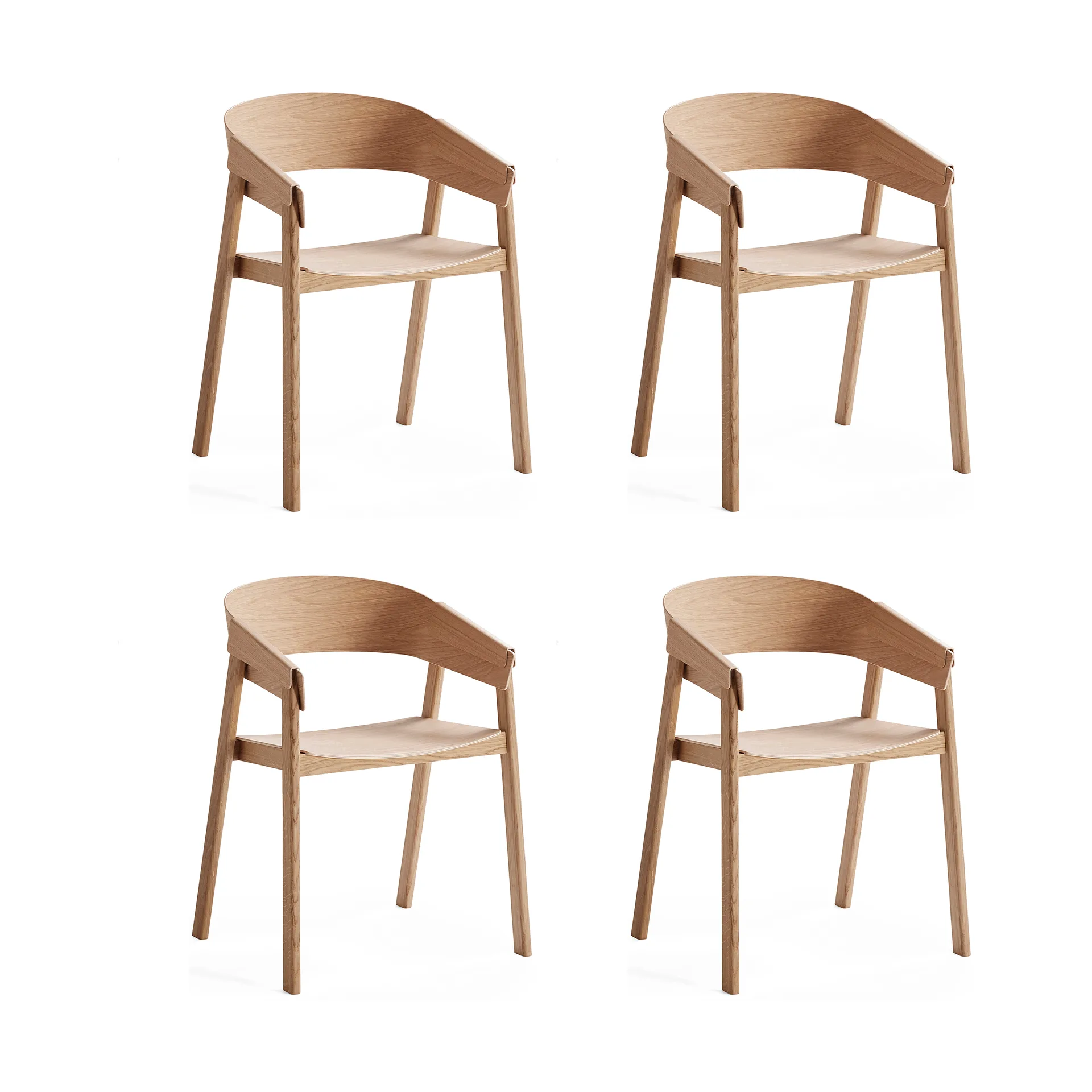Chaise Cover Armchair, Chêne, lot de 4 Muuto