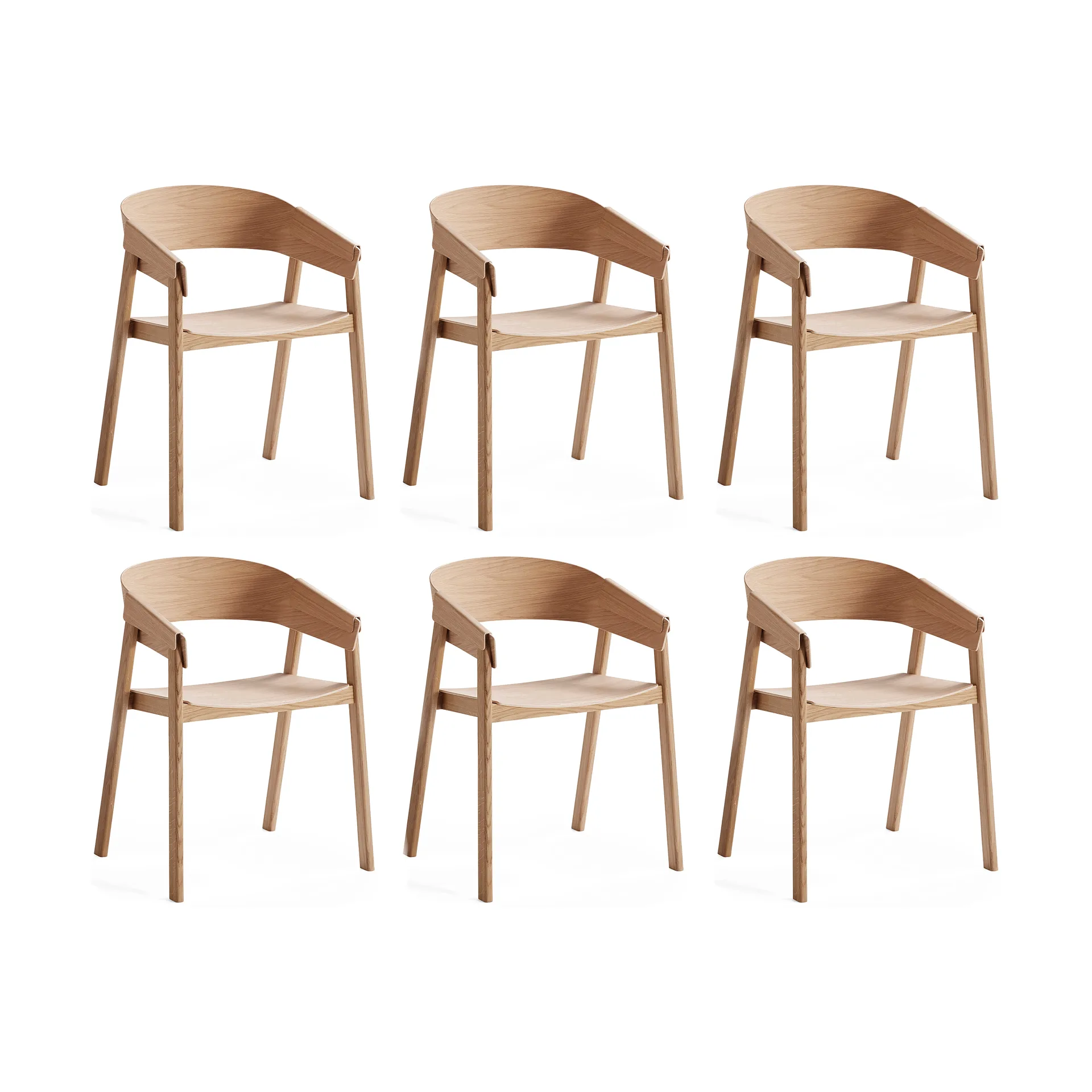 Chaise Cover Armchair, Chêne, lot de 6 Muuto