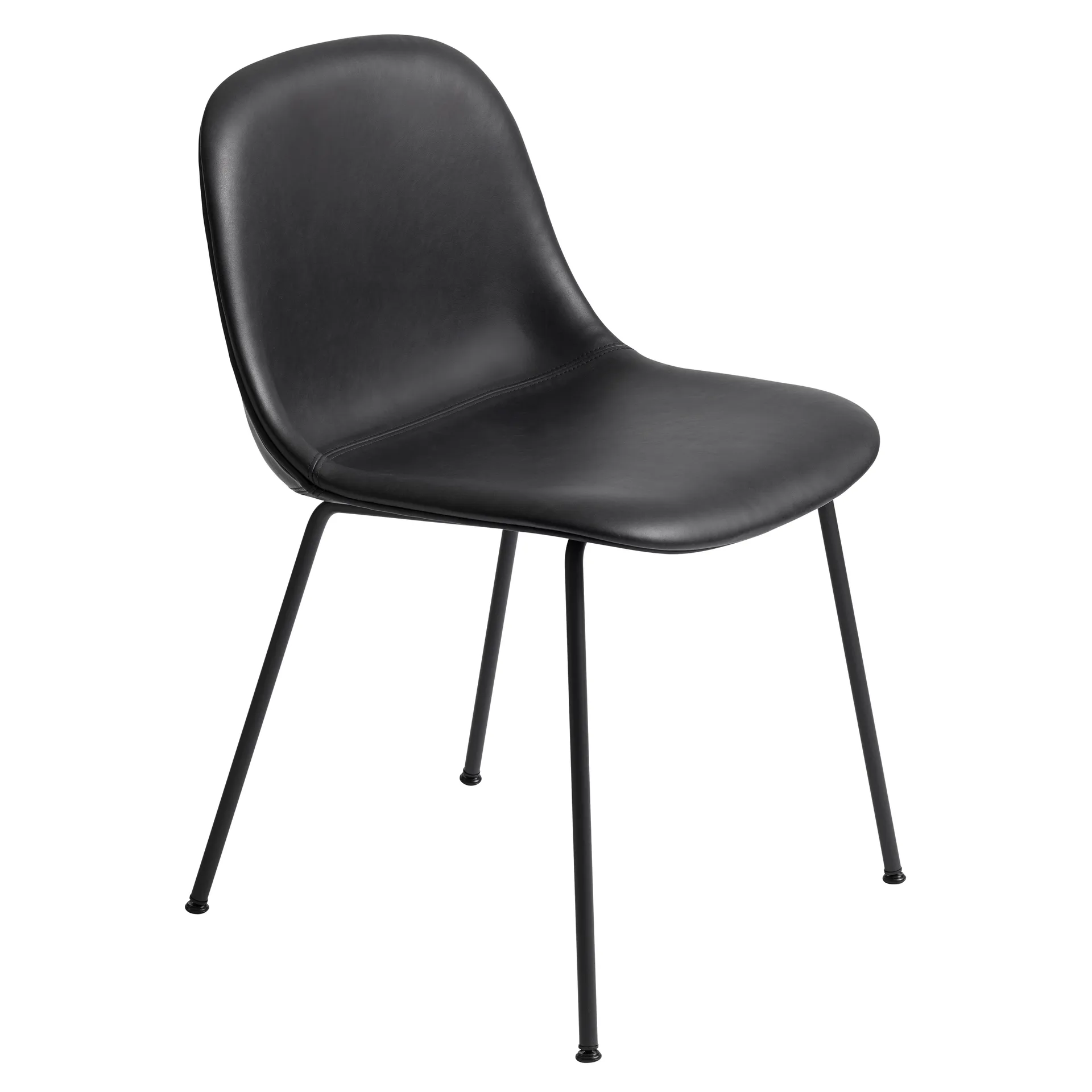 Chaise d’appoint Fiber, Refine leather black-Black Muuto