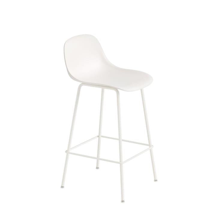 Chaise de bar Fiber Tube à dossier 65 cm - blanc - Muuto