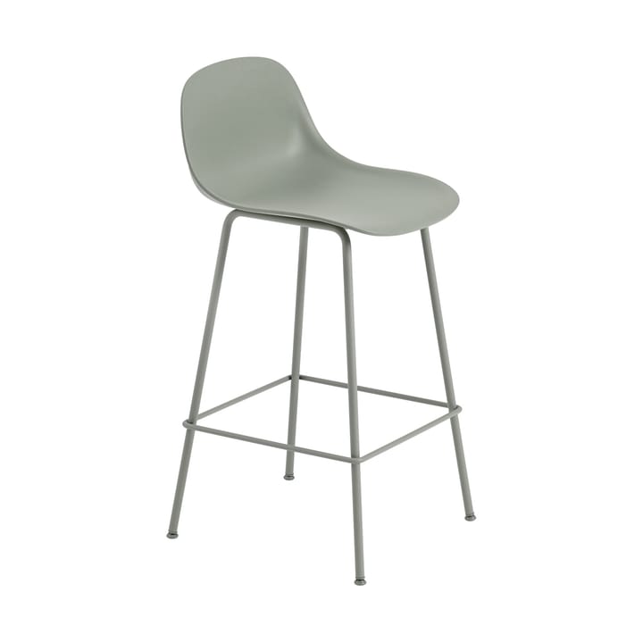 Chaise de bar Fiber Tube à dossier 75 cm - Dusty green - Muuto