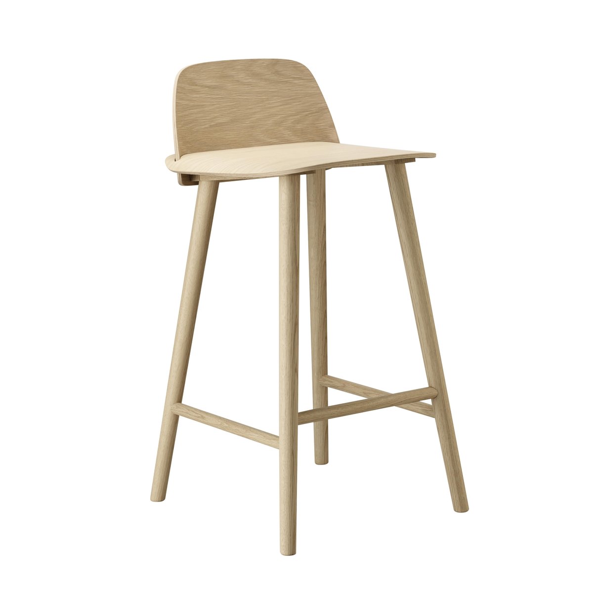 Muuto Chaise de bar Nerd 75 cm chêne