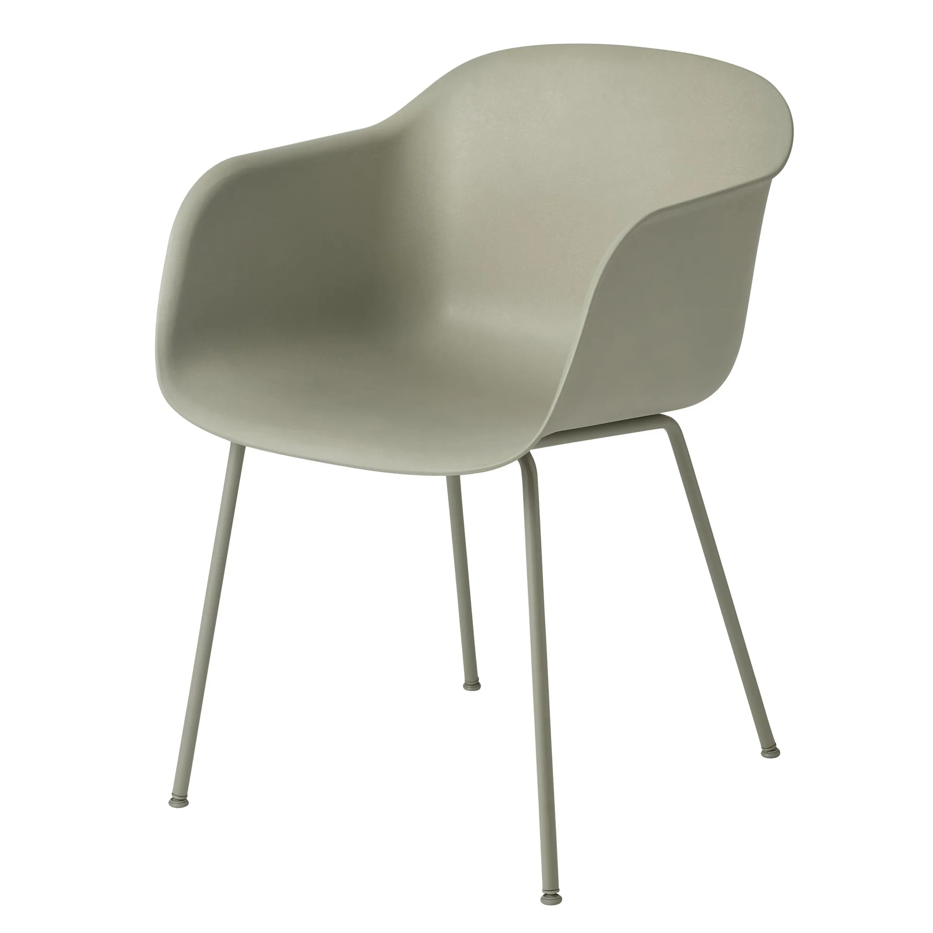 Chaise Fiber Chair avec accoudoirs, Dusty green-Green (plastic) Muuto