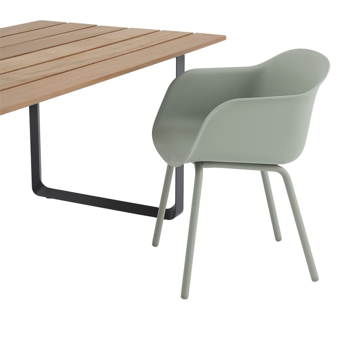 Chaise Fiber Outdoor avec pieds en acier, Dusty green Muuto