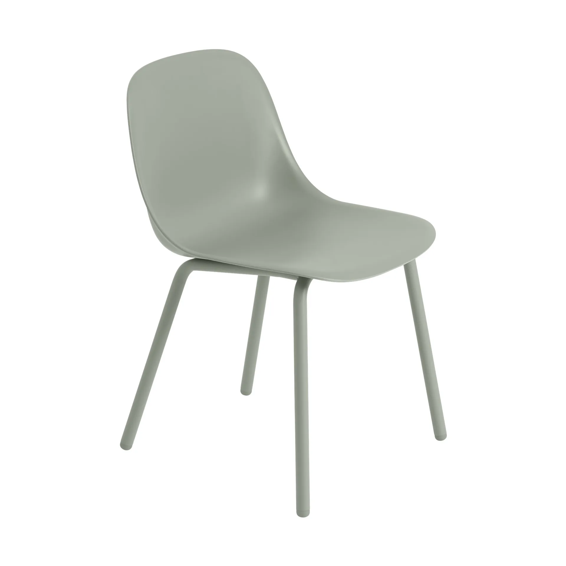 Chaise Fiber Outdoor avec pieds en acier, Dusty green Muuto