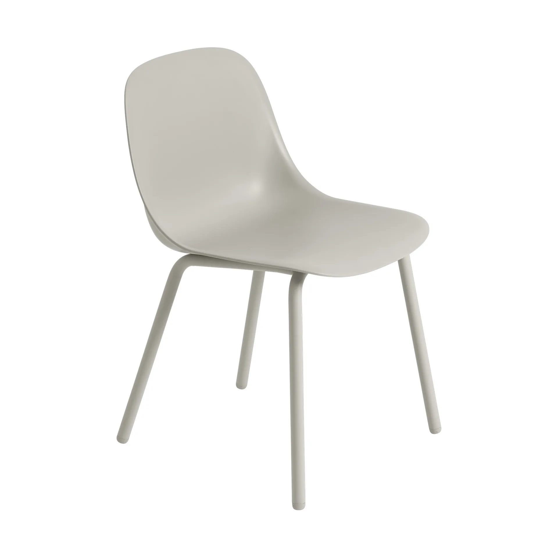 Chaise Fiber Outdoor avec pieds en acier, Grey Muuto